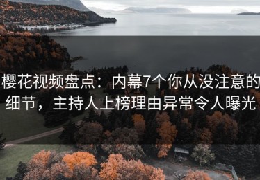 樱花视频盘点：内幕7个你从没注意的细节，主持人上榜理由异常令人曝光