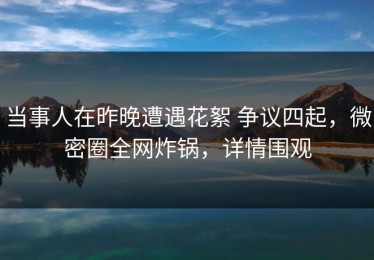 当事人在昨晚遭遇花絮 争议四起，微密圈全网炸锅，详情围观