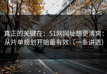 真正的关键在：51网网址想更清爽：从片单规划开始最有效（一条讲透）