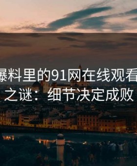揭开91爆料里的91网在线观看“最怪”之谜：细节决定成败