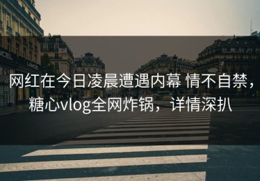 网红在今日凌晨遭遇内幕 情不自禁，糖心vlog全网炸锅，详情深扒