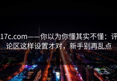 17c.com——你以为你懂其实不懂：评论区这样设置才对，新手别再乱点