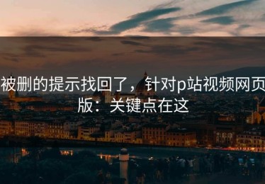 被删的提示找回了，针对p站视频网页版：关键点在这