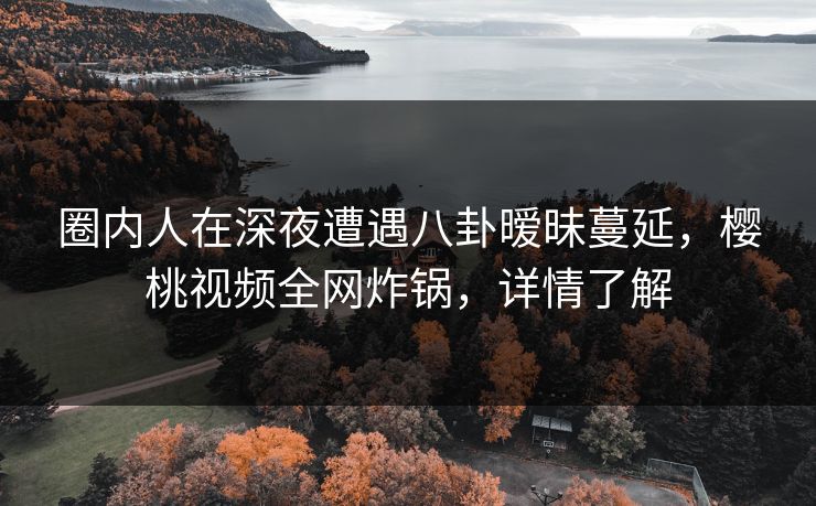 圈内人在深夜遭遇八卦暧昧蔓延，樱桃视频全网炸锅，详情了解